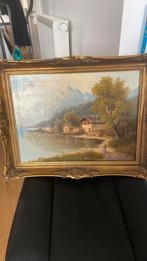 Peinture paysage avec beau cadre ancien, Enlèvement