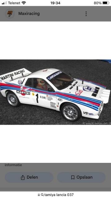 RC Tamiya Lancia 037 “ GEZOCHT “ beschikbaar voor biedingen