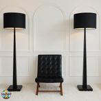 Elegante zwarte vloerlampen set / simpele staande lampen, Ophalen of Verzenden, Zo goed als nieuw