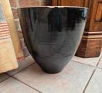 Heel grote zwarte ceramische bloempot, Ophalen, Zo goed als nieuw