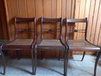 Set van 3 prachtige vintage houten rieten stoelen, Zo goed als nieuw, Bruin, Hout, Drie