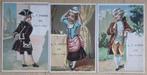 3 LITHOCHROMOMES VICTORIENNES : L.T. PIVER PERFUMER, Collections, Photos & Gravures, Comme neuf, Avant 1940, Envoi, Costume traditionnel