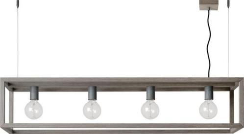 Lucide ORIS - Hanglamp - Lichtgrijs houten look, Huis en Inrichting, Lampen | Hanglampen, Nieuw, Metaal, Overige materialen, Ophalen