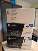 3 Toner HP 504A (noir, jaune, magenta) - scellé, Computers en Software, Ophalen of Verzenden, Nieuw, Toner, HP