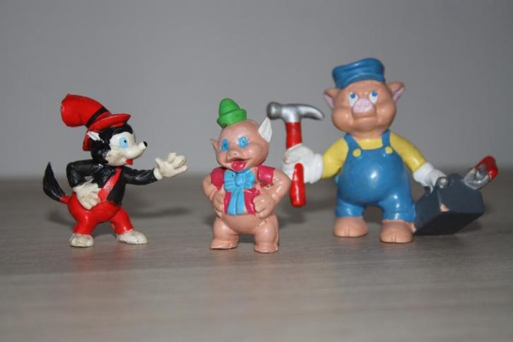 3xDisney figuren van de 3 biggetjes, Bully +anders, Verzamelen, Disney, Gebruikt, Beeldje of Figuurtje, Overige figuren, Ophalen of Verzenden