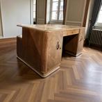 Vintage XL art deco bureau / tweezijdige desk, Antiek en Kunst, Ophalen of Verzenden