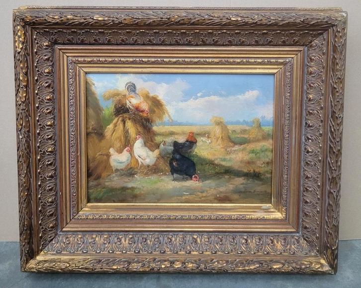 Johan Lodewijk VAN LEEMPUTTEN, pluimvee, Antiek en Kunst, Kunst | Schilderijen | Klassiek, Ophalen of Verzenden