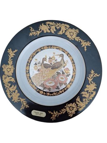 prachtig goud en zilveren japans Chokin bord beschikbaar voor biedingen