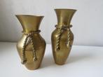 Paire de vases vintage en laiton style Li Puma, Enlèvement ou Envoi