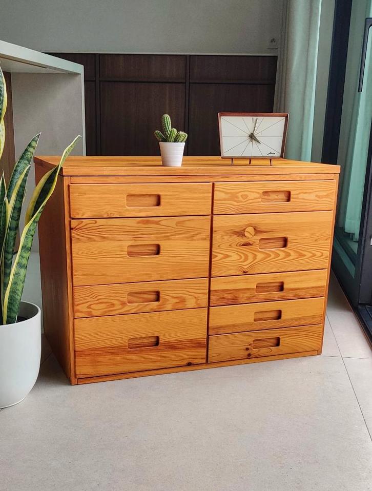 Vintage jaren '70 Ikea ladekast, Maison & Meubles, Armoires | Commodes, Comme neuf, Pin, Enlèvement ou Envoi