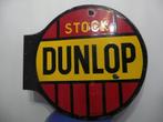 DUNLOP PNEUS - STOCK DUNLOP - plaque émaillée ancienne bifac, Verzamelen, Ophalen of Verzenden, Zo goed als nieuw