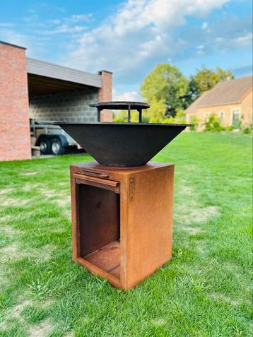 Barbecue Plancha Brasero en acier Corten LIVRAISON OFERTE 