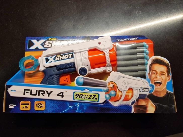 Zuru X-Shot - Excel - Fury 4 - 16 Darts PISTOOL NIEUW, Kinderen en Baby's, Speelgoed | Duplo en Lego, Nieuw, Ophalen of Verzenden