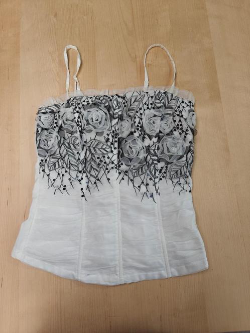 Wit met zwart corset maat 36, Kleding | Dames, Gelegenheidskleding, Zo goed als nieuw, Overige typen, Maat 36 (S), Wit, Ophalen of Verzenden