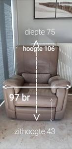 kalfslederen 3 zit en 2 oplaadbare relaxen, Ophalen, Gebruikt, Minder dan 75 cm, Driepersoons