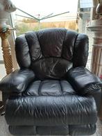 Relax zetel zwart leder., Huis en Inrichting, Zetels | Zetels, Ophalen
