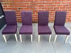 Set van 4 eetkamerstoelen – paars, zeer goede staat, Huis en Inrichting, Stoelen, Ophalen, Gebruikt, Hout, Vier