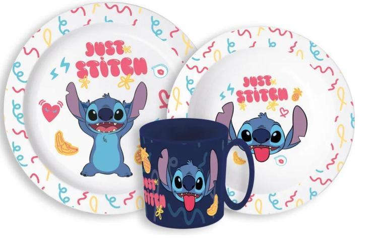 Stitch Kinderservies met Mok - Magnetron, Kinderen en Baby's, Overige Kinderen en Baby's, Nieuw, Ophalen of Verzenden