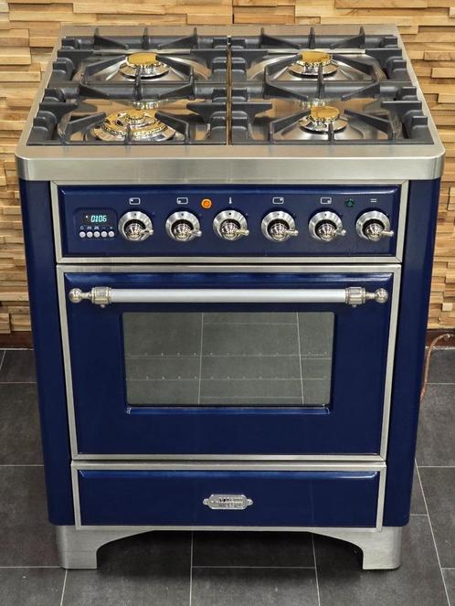 🔥 Poêle Boretti Majestic de luxe 70 cm bleu roi, Electroménager, Cuisinières, Comme neuf, Autoportant, 4 zones de cuisson, 90 à 95 cm