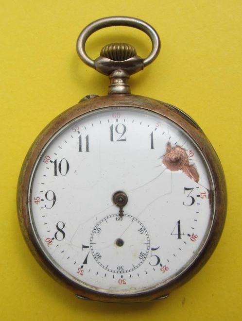 Zakhorloge Zilver 800 - voor onderdelen, Handtassen en Accessoires, Horloges | Antiek, Zakhorloge, Overige merken, Zilver, 1930 tot 1960