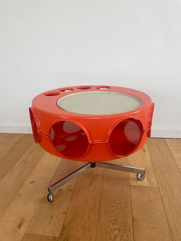 Space Age oranje Bar/salontafel, Space Age, Rond, 150 à 200 cm, Enlèvement