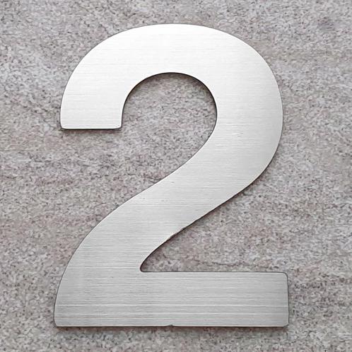 RVS Huisnummer plakken? 3M Sticker-75 mm Bold-nr.2, Doe-het-zelf en Bouw, Overige Doe-Het-Zelf en Bouw, Nieuw, Ophalen of Verzenden