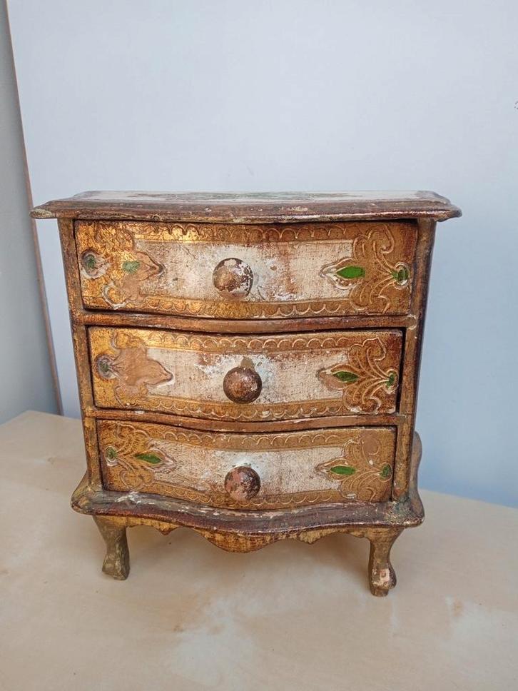 Vintage Florentijnse sieradenkastje, Antiek en Kunst, Antiek | Woonaccessoires, Ophalen of Verzenden