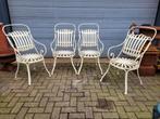 4x Antieke Franse tuinstoelen bistro stoelen smeedijzer, Tuin en Terras, Ophalen of Verzenden, Zo goed als nieuw, Metaal