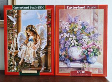 Lot 2 puzzels Castorland 1500st,volledig kompleet in 1koop  beschikbaar voor biedingen