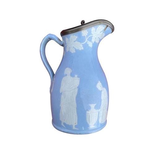 Pichet bleu British Jug TR Boote Burslem (1845 - 1850), Antiquités & Art, Antiquités | Céramique & Poterie, Enlèvement ou Envoi