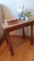 Naturel houten bijzettafeltje, Enlèvement, Utilisé, Rectangulaire, Naturel degelijk rustgevend