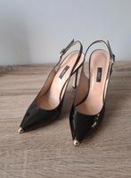 Escarpins/sandales stiletto vernis noir - 39, Nieuw, Ophalen of Verzenden, Zwart, Pumps