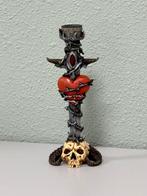 Skull - Schedel zwaard hart Kandelaar goth emo fantasy deco, Ophalen of Verzenden, Nieuw, Kandelaar