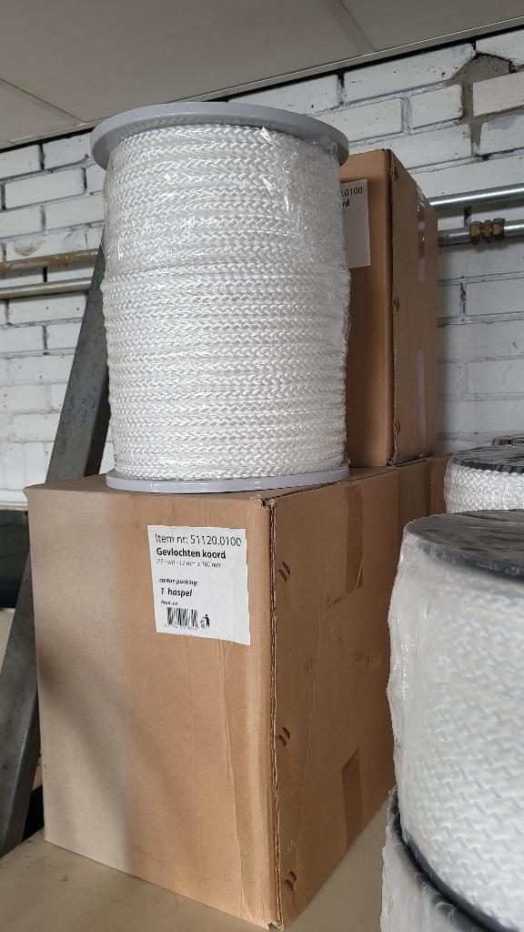 Gevlochten touw wit 5 rollen 12mm x 100 meter, Doe-het-zelf en Bouw, IJzerwaren en Bevestigingsmiddelen, Nieuw, Verzenden
