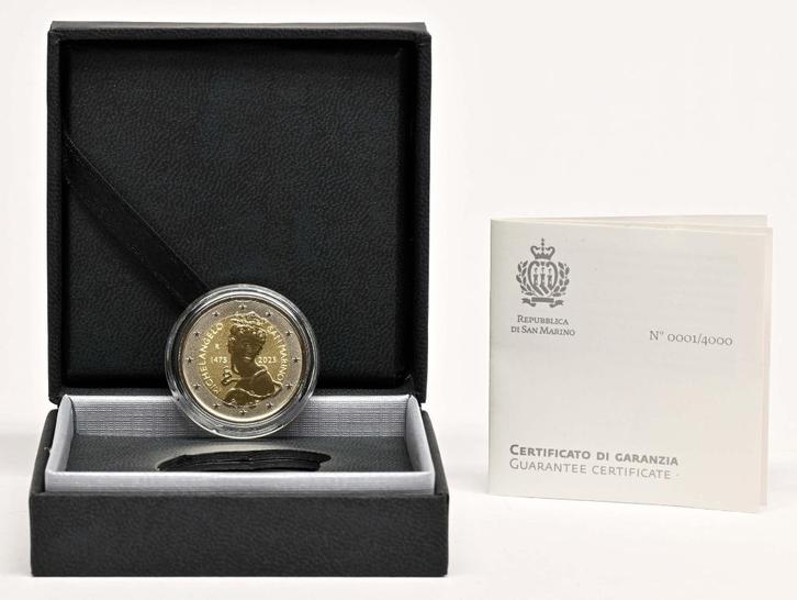 San Marino 2025 - Michelangelo - 2 euro - Reverse proof, Postzegels en Munten, Munten | Europa | Euromunten, Setje, 2 euro, San Marino