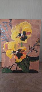 Violettes/Huile sur carrelage/M.Kiladitis/Valentine, Enlèvement ou Envoi