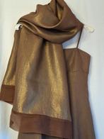 Ensemble robe ¾ en lin 123 reflets dorés étole assortie T38, Maat 38/40 (M), Ophalen of Verzenden, Zo goed als nieuw, Knielengte