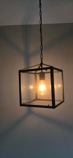 Suspension, cube métal et verre, Ophalen of Verzenden, Zo goed als nieuw, Glas