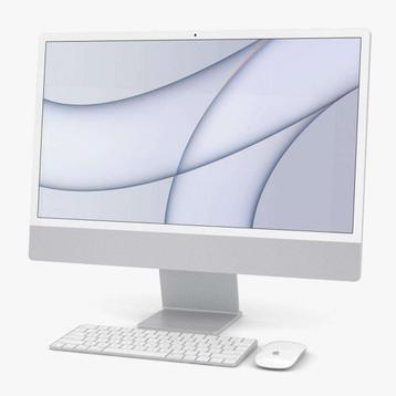 Apple iMac 24 inch M1 (2021) 8 core 8GB/256GB Zilver, 256 GB, 8 GB, IMac, Comme neuf