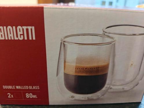set van 2 dubbelwandige espresso-glazen van bialetti, Huis en Inrichting, Keuken | Servies, Nieuw, Ophalen of Verzenden