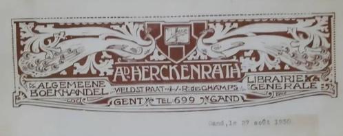 GENT+Adolf Herckenrath+Gent+gesigneerde handtekeningbrief, Verzamelen, Postkaarten | België, Ongelopen, Oost-Vlaanderen, 1920 tot 1940