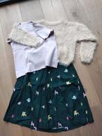 Set rok 8j + t-shirt 8j+zacht vest 7j + fluffy trui 7j ZGAN, Comme neuf, Filou & friends, Fille, Ensemble