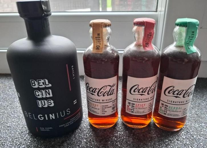 Belginuis Gin + 3 Coca-cola mixers, Verzamelen, Wijnen, Nieuw, Overige typen, Vol, Ophalen of Verzenden