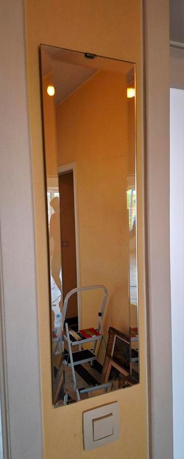 Joli petit miroir biseauté 65 cm  x 19 cm.  beschikbaar voor biedingen