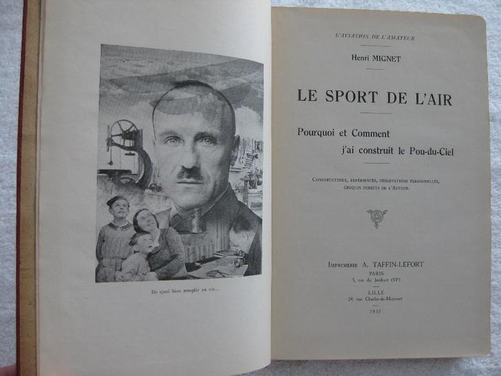 Aéronautique Pou du Ciel – H. Mignet – 1937 rare collector, Verzamelen, Luchtvaart en Vliegtuigspotten, Gebruikt, Ophalen of Verzenden