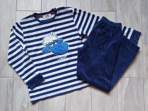 ★ M128 - Woody winterpyjama in velours thema schaap, Kinderen en Baby's, Kinderkleding | Maat 128, Gebruikt, Jongen, Nacht- of Onderkleding
