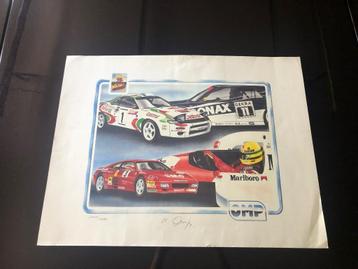 poster/painting OMP Rally F1 Senna Ferrari beschikbaar voor biedingen