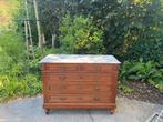 Antieke eiken dressoir met blad in marmer, Antiek en Kunst, Ophalen