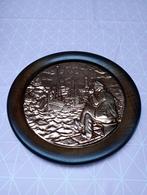 Plaque bois et cuivre, Antiquités & Art, Enlèvement ou Envoi, Cuivre