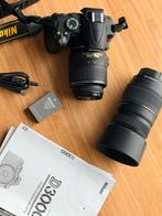 Nikon D3000 + 2 lensen 18-55 en Tele-macro 70-300, Ophalen, 12 Megapixel, Compact, Zo goed als nieuw